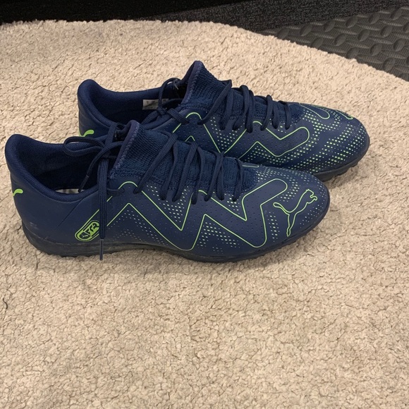Puma Navy and Lime Sports Shoes - Picture 1 of 1